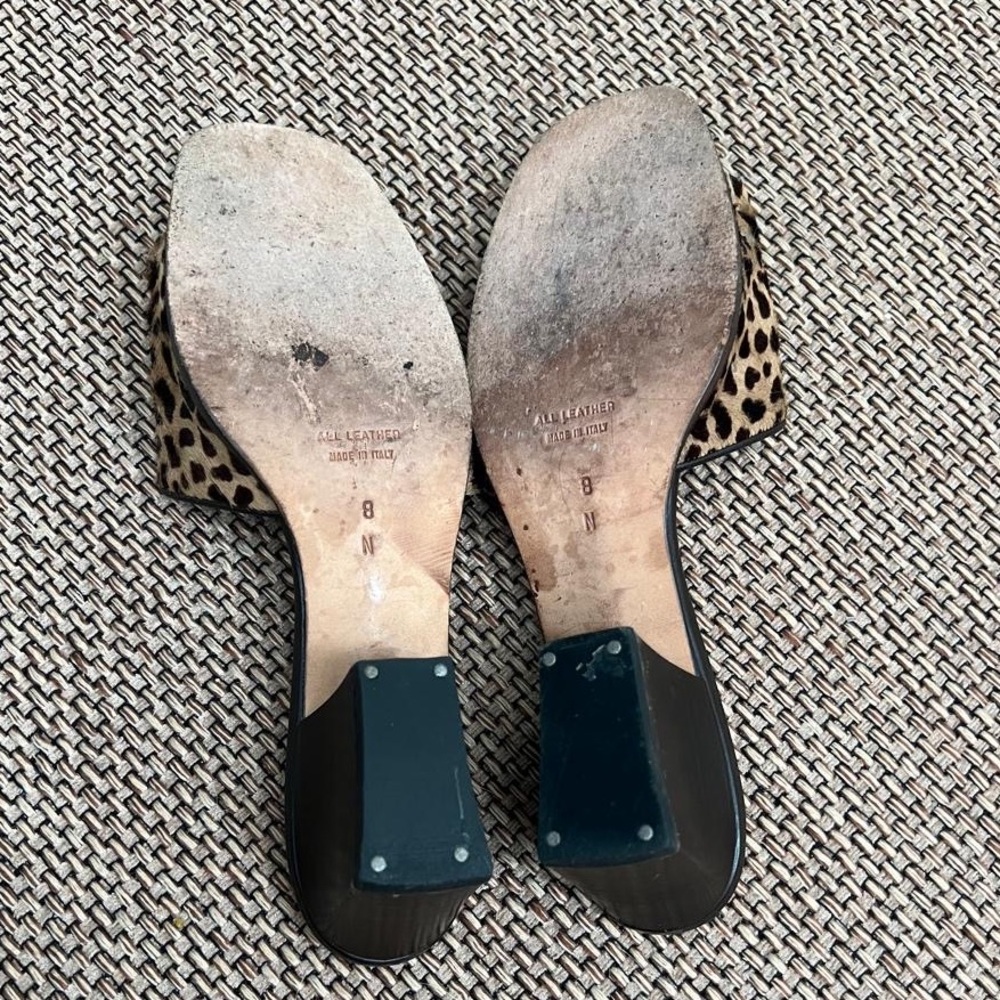 Yves Saint Laurent Leopard hair Print Slide Mules - Black & Brown - Picture 6 of 7